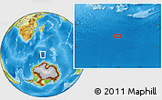 Physical Location Map of the area around 57° 32' 24" S, 47° 40' 29" E