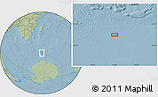 Savanna Style Location Map of the area around 57° 32' 24" S, 47° 40' 29" E, hill shading