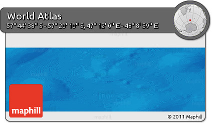 Physical Panoramic Map of the Area around 57° 32' 24" S, 47° 40' 29" E