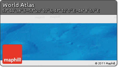 Physical Panoramic Map of the Area around 57° 32' 24" S, 47° 40' 29" E
