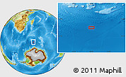 Physical Location Map of the area around 57° 32' 24" S, 48° 31' 29" E
