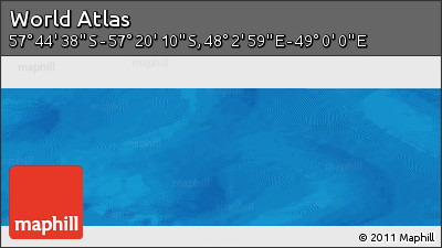 Physical Panoramic Map of the Area around 57° 32' 24" S, 48° 31' 29" E