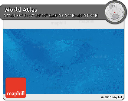 Physical 3D Map of the Area around 57° 32' 24" S, 49° 22' 30" E