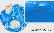 Shaded Relief Location Map of the area around 57° 32' 24" S, 50° 13' 30" E