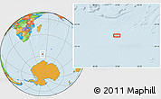 Political Location Map of the area around 57° 32' 24" S, 51° 55' 29" E