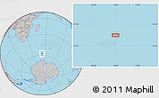 Gray Location Map of the area around 57° 32' 24" S, 53° 37' 30" E