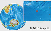 Physical Location Map of the area around 57° 32' 24" S, 55° 19' 30" E