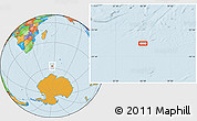Political Location Map of the area around 57° 32' 24" S, 56° 10' 29" E