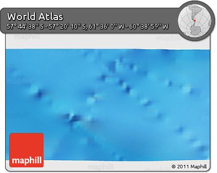 Physical 3D Map of the Area around 57° 32' 24" S, 61° 7' 30" W