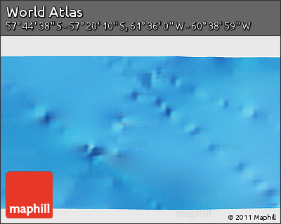Physical 3D Map of the Area around 57° 32' 24" S, 61° 7' 30" W