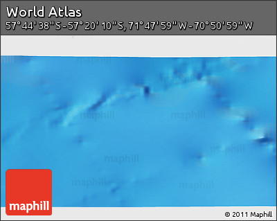 Physical 3D Map of the Area around 57° 32' 24" S, 71° 19' 29" W