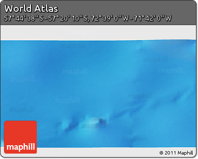 Shaded Relief 3D Map of the Area around 57° 32' 24" S, 72° 10' 30" W