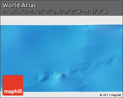 Shaded Relief 3D Map of the Area around 57° 32' 24" S, 72° 10' 30" W