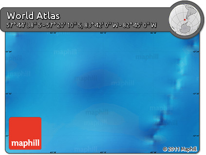 Physical Map of the Area around 57° 32' 24" S, 83° 13' 29" W