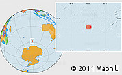 Political Location Map of the area around 57° 32' 24" S, 93° 34' 29" E