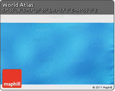 Physical 3D Map of the Area around 57° 32' 24" S, 94° 25' 30" E