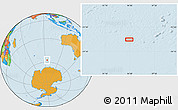 Political Location Map of the area around 57° 32' 24" S, 94° 25' 30" E