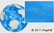 Shaded Relief Location Map of the area around 57° 32' 24" S, 94° 25' 30" E