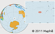 Political Location Map of the area around 57° 32' 24" S, 95° 16' 30" E