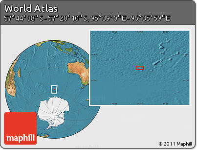 Satellite Location Map of the Area around 57° 32' 24" S, 96° 7' 30" E