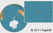 Satellite Location Map of the area around 57° 32' 24" S, 96° 7' 30" E