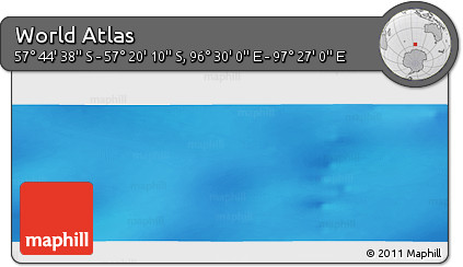Physical Panoramic Map of the Area around 57° 32' 24" S, 96° 58' 29" E