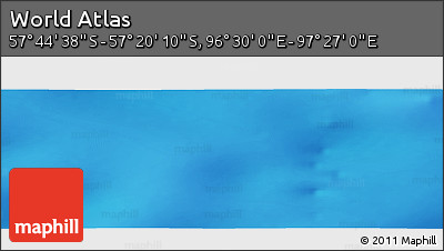 Physical Panoramic Map of the Area around 57° 32' 24" S, 96° 58' 29" E