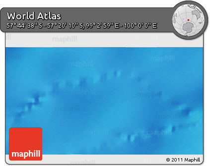 Physical 3D Map of the Area around 57° 32' 24" S, 99° 31' 30" E