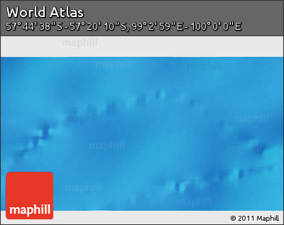 Physical 3D Map of the Area around 57° 32' 24" S, 99° 31' 30" E