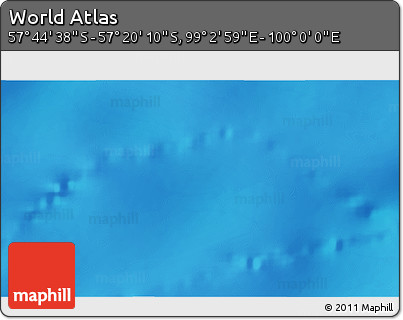 Physical 3D Map of the Area around 57° 32' 24" S, 99° 31' 30" E