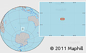 Gray Location Map of the area around 57° 32' 24" S, 99° 31' 30" E