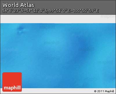 Physical 3D Map of the Area around 57° 54' 14" S, 100° 22' 30" E