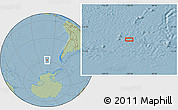Savanna Style Location Map of the area around 57° 54' 14" S, 100° 13' 29" W, hill shading