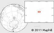Blank Location Map of the area around 57° 54' 14" S, 101° 13' 29" E