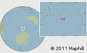 Savanna Style Location Map of the area around 57° 54' 14" S, 102° 55' 30" E, hill shading