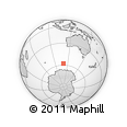 Outline Map of the Area around 57° 54' 14" S, 109° 43' 29" E, rectangular outline