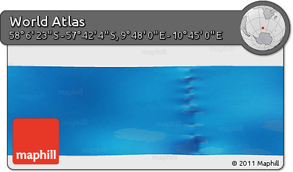 Physical Panoramic Map of the Area around 57° 54' 14" S, 10° 16' 30" E