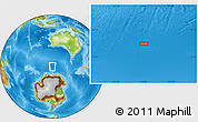 Physical Location Map of the area around 57° 54' 14" S, 115° 40' 30" E