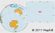 Political Location Map of the area around 57° 54' 14" S, 115° 40' 30" E