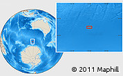 Shaded Relief Location Map of the area around 57° 54' 14" S, 115° 40' 30" E