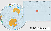 Political Location Map of the area around 57° 54' 14" S, 118° 13' 29" E
