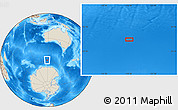 Shaded Relief Location Map of the area around 57° 54' 14" S, 118° 13' 29" E