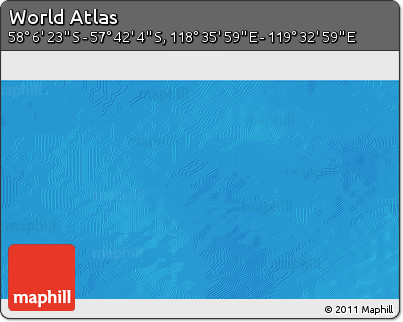Physical 3D Map of the Area around 57° 54' 14" S, 119° 4' 29" E