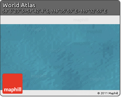 Satellite 3D Map of the Area around 57° 54' 14" S, 119° 4' 29" E