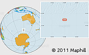 Political Location Map of the area around 57° 54' 14" S, 119° 4' 29" E