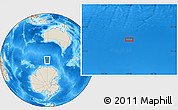Shaded Relief Location Map of the area around 57° 54' 14" S, 119° 4' 29" E