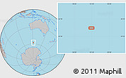 Gray Location Map of the area around 57° 54' 14" S, 121° 37' 30" E