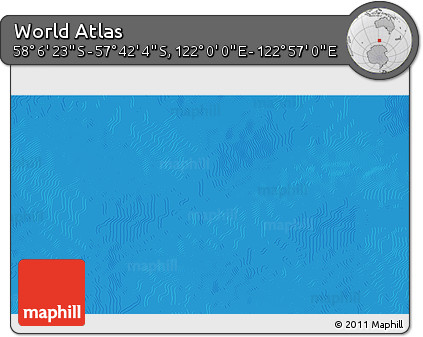 Physical 3D Map of the Area around 57° 54' 14" S, 122° 28' 29" E
