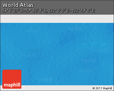 Physical 3D Map of the Area around 57° 54' 14" S, 122° 28' 29" E