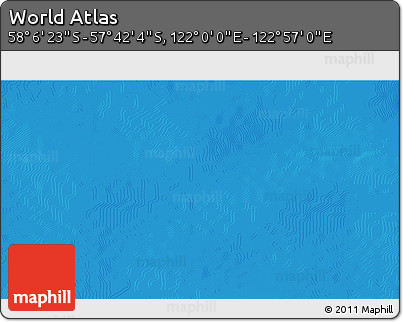 Physical 3D Map of the Area around 57° 54' 14" S, 122° 28' 29" E